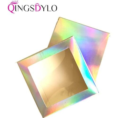 Square Eyelashes Rectangle Cardboard Packaging Fit Full Strip Lashes without Logo Cosmetic Empty Eyelash Packaging Box