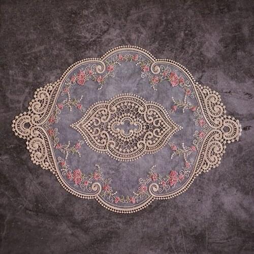 Wide Round Lace Embroidery Patch Hollow Out Table Cushion Household Dish Mats Cloth Art Heat Decorative Cushion