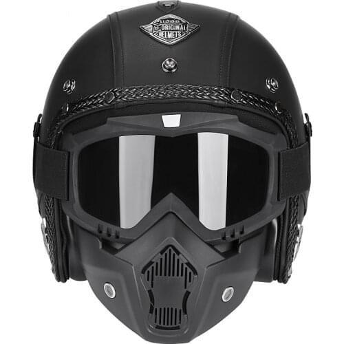 MTB Helmet Full Face Motorcycle Helm Enduro Casco Moto Mujer Vintage Scooter Cafe Racer Safety Cruiser Biker Capacete De Moto