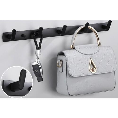 Nordic white bathroom shelf Black Space aluminum Bathroom Towel Hook Wall Hook Door Hanger Clothes Robe Hook Multi-function