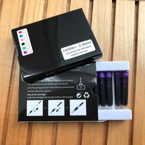 24 Pcs/Lot Disposable Color Fountain Pen Ink Cartridges Refills Universal design pen refill