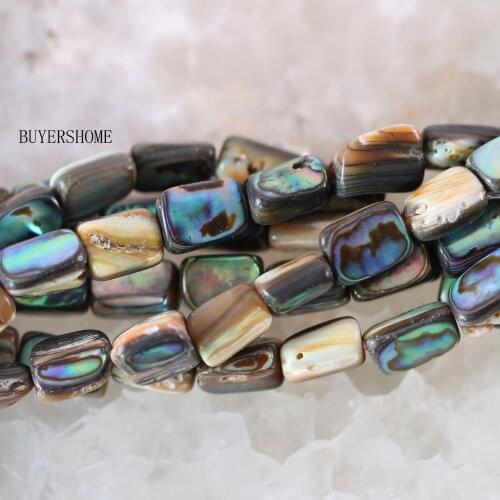 Loose Beads Blue 6X8MM Natural New Zealand Abalone Shell 16" Fit Jewelry Making Necklace Bracellet Earrings for Women Men O049