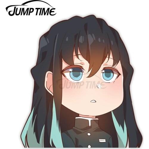 Jump Time 13 x 9.8cm Vinyl Car Stickers Muichi Cartoon Avatar Car Decals Occlusion Scratch Peeker Waterproof Car Accessories