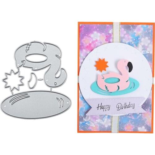 YaMinSanNiO Flamingo Swimming Ring Dies Metal Cutting Dies for Card Making Scrapbooking Dies Embossing Cuts Stencil Craft Dies
