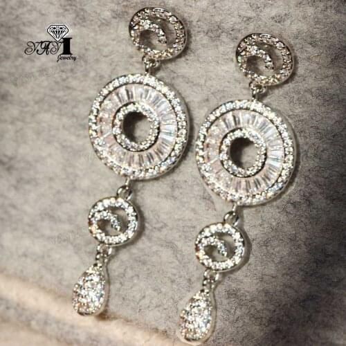 YaYI Jewelry Fashion Princess Cut White Natural Cubic Zirconia Silver Color Wedding Party Lover Wear Ear Stud Precious Earrings