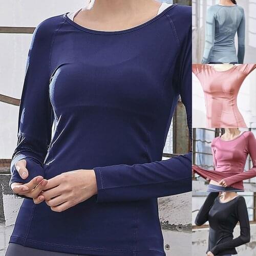 Womens Sports Wear For Fitness Running Jogging Seamless Long Sleeve Gym Woman Sport Shirt Yoga Top Female Workout Tops T-shirt