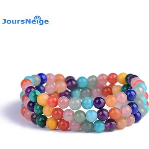 Wholesale Stone Bracelets Color Round 6mm Beads Bracelets for Women Fashion Sweet Multiple layers Bracelet Jewelry JoursNeige