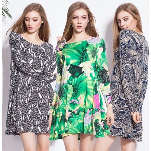 2016 The New Womens Clothing Fashion Leisure Plus Size XXXL Dress Long Sleeve T Shirt Dress Free Shipping