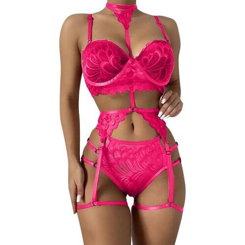 Ladies Siamesed Sexy Underwear Summer Adults Women Creative Feather Embroidery Hanging Neck Backless Tie Up Jumpsuits