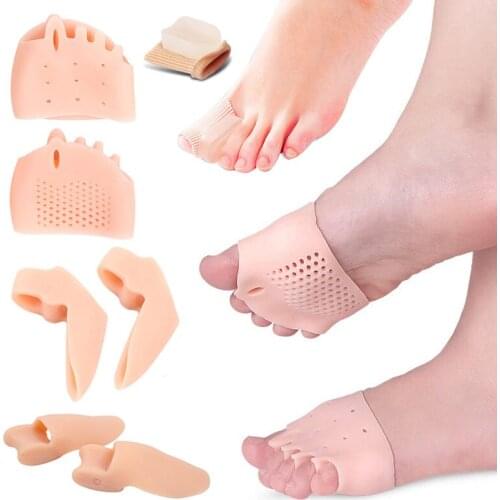 1/2Pair Big Toe Straightener Hallux Valgus Protector Silicone Gel Foot Fingers Toe Separator Bunion Corrector Forefoot Pads