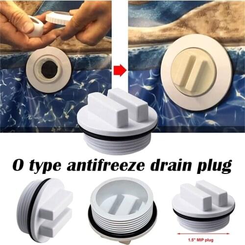 1.5" Threaded Pool Plug Antifreeze Drain Plug Strainer Hole Stopper with Sealed Rubber Ring for Concrete Pool can CSV