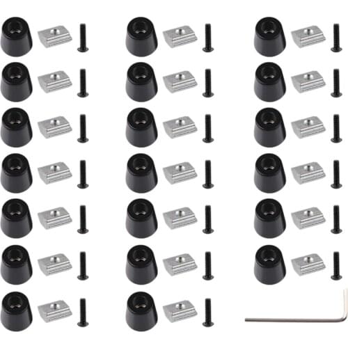 1Sets Anti Vibration Mat Feet T Sliding Nut Block Square Nuts with Wrench for 2020 Aluminum Extrusion Profile