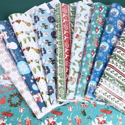 12pcs Christmas Party Gift Box Cartoon Santa Claus Flowers Deer Snowflake Gift Thicken Wrapping Paper Gift Boxes Bags Decor