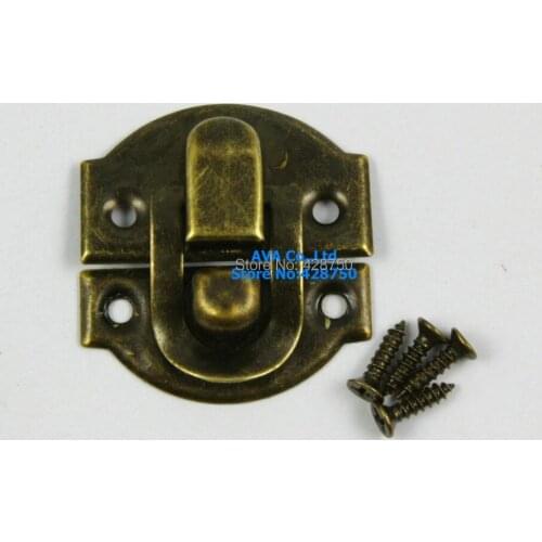 20 Antique Brass Decorative Hasp Jewelry Box Hasp Latch Lock 29x27mm with Screws