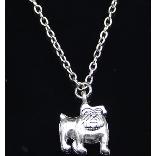 20pcs New Fashion Necklace 17x13mm dog pug bulldog Pendants Short Long Women Men Colar Gift Jewelry Choker