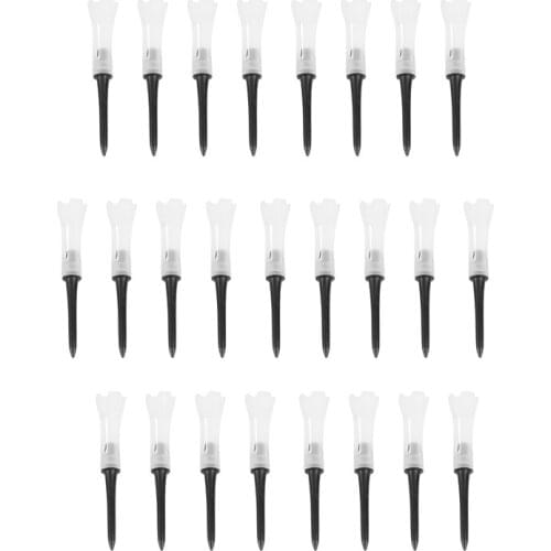 25 Pieces of Golf Tools Soft Rubber Low Resistance High Quality Plastic 83mm Golf Tee Holder Durable