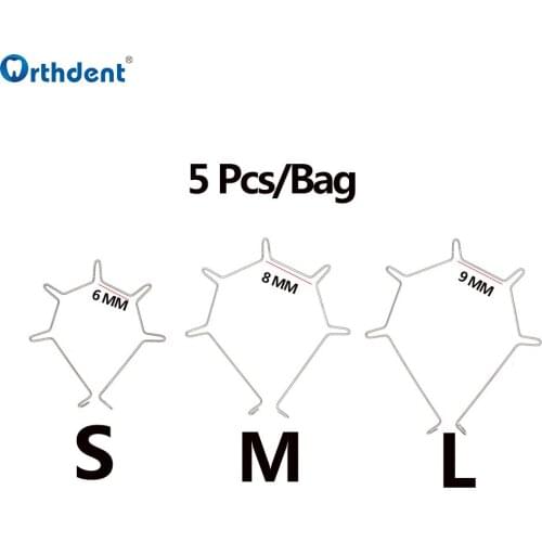 Orthdent 5 Pcs/Bag Five Curved Anterior Teeth Torque Springs for Orthodontic Five Looped Ligature Wire S/M/L