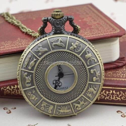 50pcs/lot Bronze Light cavalry Pocket Watch High Quality Watch Necklace Gift Watch Factory Price Wholesale