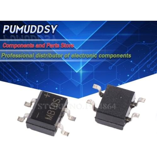 50PCS MB10S SOP-4 1000V 0.5A bridge rectifier new and IC