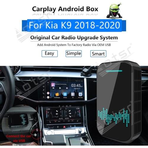 Car Radio Carplay Android Ai Box For Kia K9 2018 2019 2020 Multimedia Player Apple Carplay Box Wireless Upgrade Mirror Link Navi