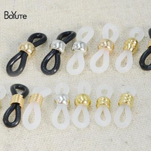 BoYuTe (100 Pieces/Lot) Glasses Rope Chain Non-Slip Silicone Anti-Skid Ring Connectors Handmade Diy Jewelry Making Materials