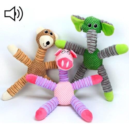 Dog Toys Cute Animal Shape Plush Squeaky Toys For Small Large Dogs Chew Bite-Resistant Puppy Accessories Pet Toys Supplies