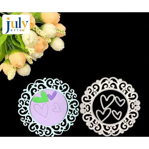 Julyarts Circle Round Lace Dies Heart Frame Cutting Dies Metal Cutting Dies for Scrapbooking Card Making Metal Die Cuts Crafts