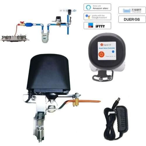 WIFI Control Gas Shut Off Valve Tuya Zigbee Smart Water Valve WIFI Sprinkler Controller Works with Alexa,Google-home