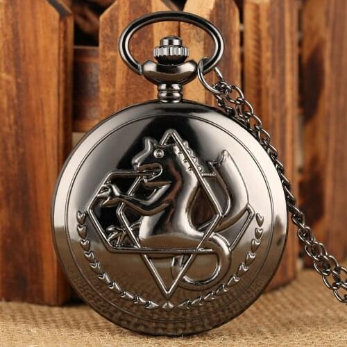 Classic Pocket Watch Anime Full metal Alchemist Steam punk Style Quartz Pocket Watch for Men Vintage Roman Numeral Pocket Watch