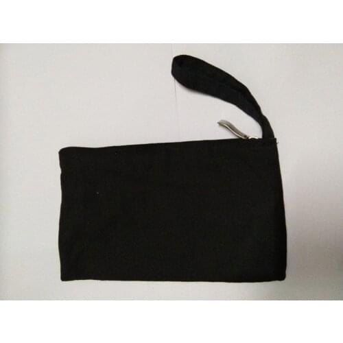 10pcs Two Layers Pure white Black cotton canvas cosmetic Bags phone clutch keychain Coin Purses Mix Color