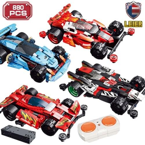 Leier 220pcs Building Blocks Technic Creator Speed Racing Super Car RC Car Club Bricks Remote Control Toy For Children Boys