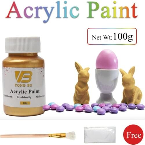 100g Gold Paint Metallic acrylic paint,waterproof not faded for Statuary Coloring DIY hand clothes painted graffiti Pigments