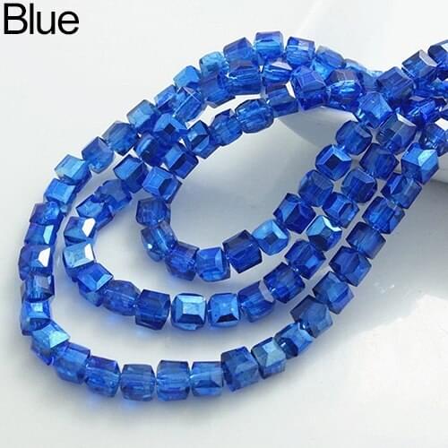 100 Pcs Cube Crystal Rhinestone Loose Spacer 4mm Beads DIY Jewelry Findings