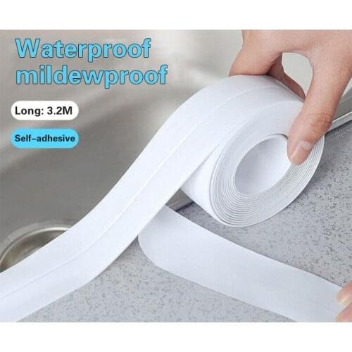 3.2M Bathroom Shower Sink Bath Sealing Strip Tape White PVC Self adhesive Waterproof Wall sticker for Bathroom Kitchen