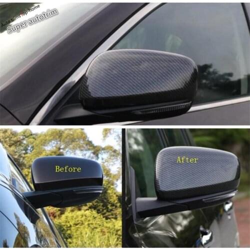 Lapetus Matte / Carbon Fiber Look Exterior For Renault Kadjar 2016 - 2020 Car Rearview Mirror Cap Trim / Protective Cover Kit