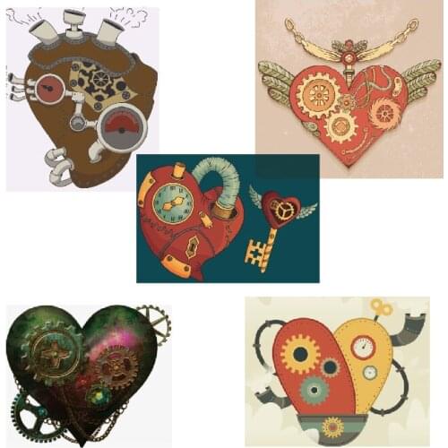 Punk gear heart metal cutting mold decoration background scrapbook greeting card DIY crafts blade photo album embossing template