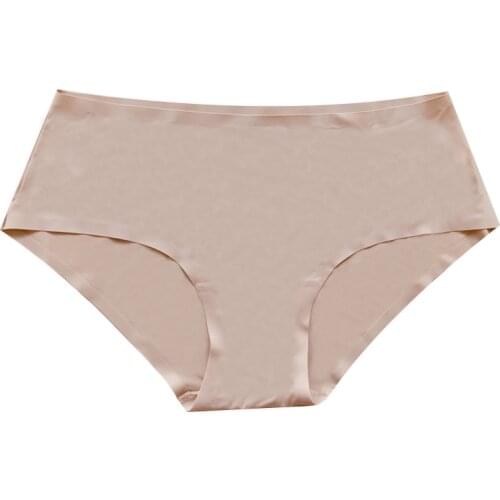 MiaoErSiDai Sexy Womens Panty Soft Underwear One-piece Mid-waist Women Brief Comfortable Big Size Panty S-XL