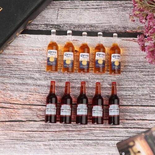 10Pc 1/12 Dollhouse Miniature Simulation Wine Bottle Beer Bottle Model Toys Drink Model Doll House Accessories