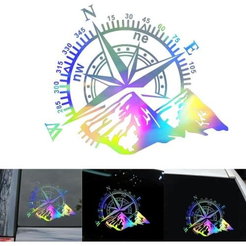 Car Sticker Compass Mountain Pvc Compass Navigation Car Sticker Decorative Body Decals Car Styling Decal