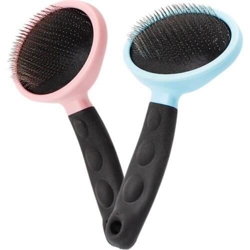 Non-slip Soft Rubber Handle Pet Slicker Brush for Dogs and Cats Pet Grooming Dematting Brush Easily Remove Mats and Tangles