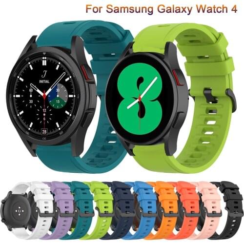 Sport Soft Silicone Watchband for Samsung Galaxy Watch 4 40/44mm& Classic 42/46mm Strap Bracelet 20MM Band Smart Watch Wristband