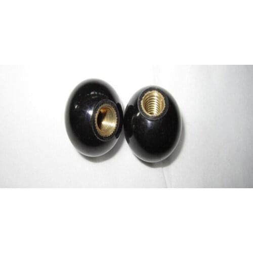 2PCS M8x25mm Thread Black Plastic 40mm Diameter Round Ball Lever Knob