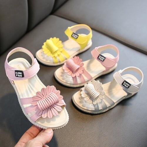 Girl Sandals 2021 Summer New Baby Soft Bottom Sandals Childrens Fashion Flower Princess Shoes Shoes Girl Kids Shoes Sandals