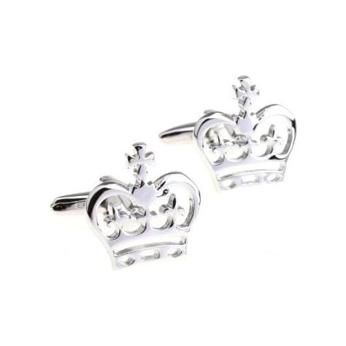 Siver Metal Crown Cufflink Cuff Link 15 Pairs Wholesale Free Shipping