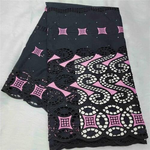 SJ Lace 5 Yard Dry Lace Fabric Latest Embroidery African 100% Cotton Swiss Voile Popular Dubai Style For Party h2-63