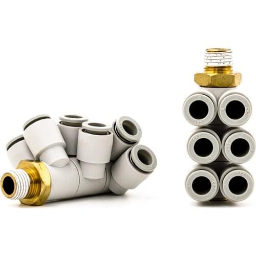 SMC type fittings KQ2ZT type Triple branch universal male elbow One-touch Seven way connector Pneumatic Components pipe fitting