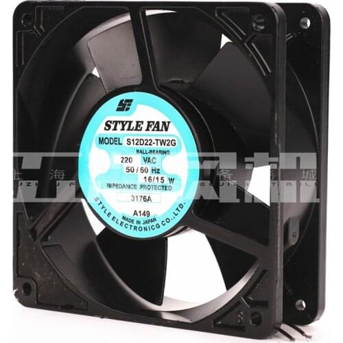 STYLE FAN S12D22-TW2G AC 220V 16W 120x120x38mm Server Cooling Fan