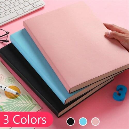 A4 Super Thick Notepad Students Simple Notebook Retro Colors Creativity Stationery 416 pages PU Leather Notebook School Supplies