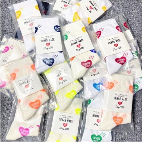 Crew Street Fashion Colored Socks Stripe Cartoon Sweet Cute Love Heart Cotton Harajuku Happy Korean Japanese Multi Color Funny