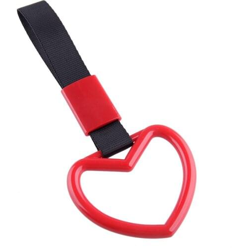 Universal Car Heart Red Ring Subway Train Bus Car Handle Strap Charm Drift Personality